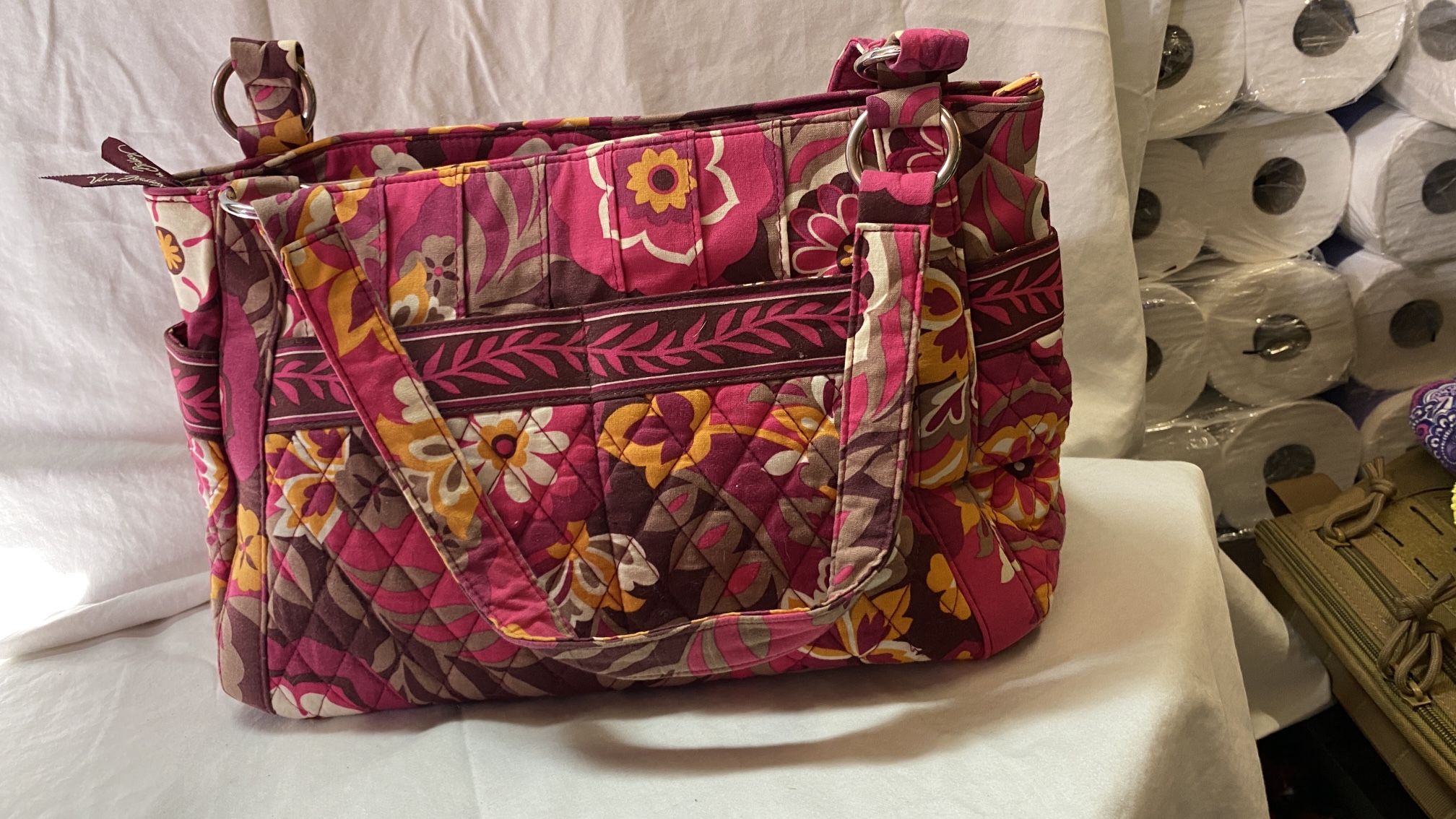 Vera Bradley Stephanie Carnaby Handbag Shoulder Bag Purse Tote Retired 2009