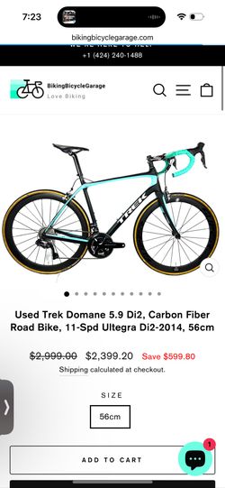 Used Trek Domane 5.9 Di2, Carbon Fiber Road Bike, 11-Spd Ultegra Di2-2014, 56cm