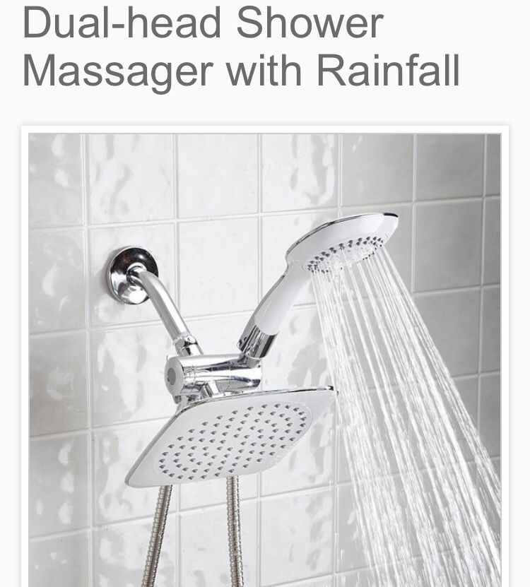 Dual head shower massager with rainfall NEW