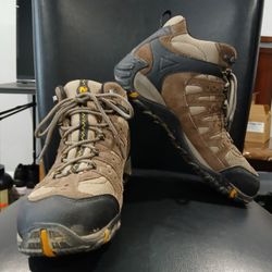 Merrell Boulder Old Gold Hiking Boots. Suede Mesh Outdoor Trail. Men's Size 9.5