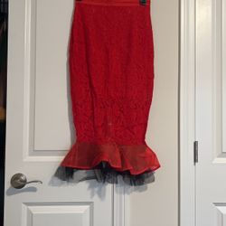 Red Lace Mermaid Dress (wedding Or Party Looking) 