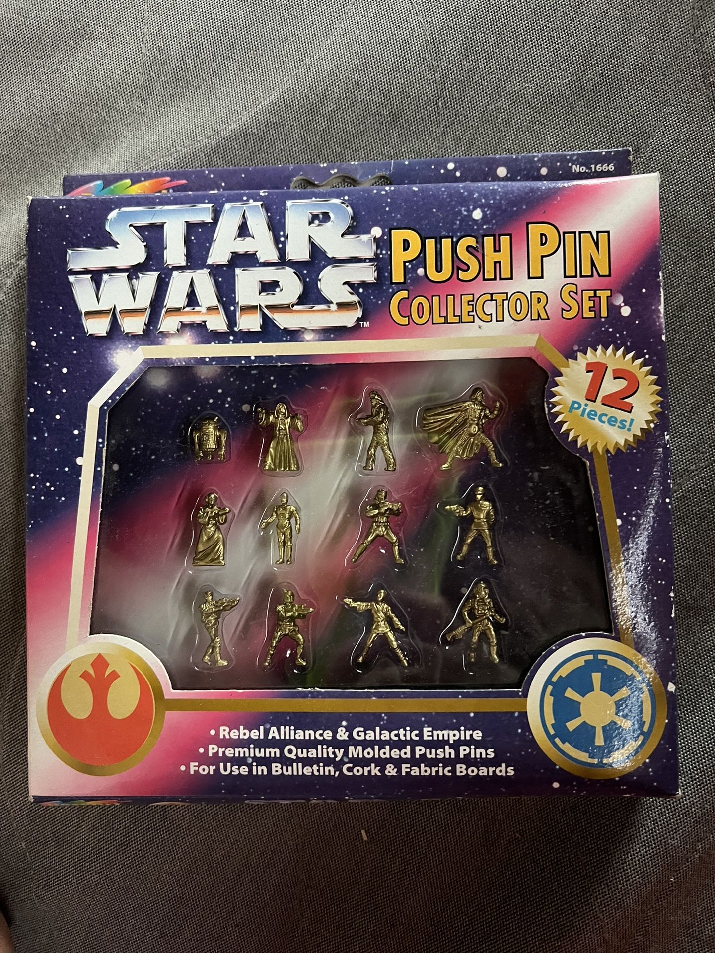 Rose Art 1997 Star Wars Push Pin Collector Set 12 Pieces New in Package