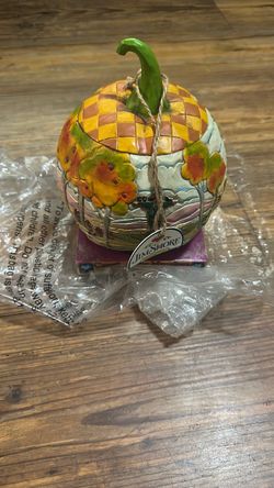 Jim Shore Painted Pumpkin Figurine