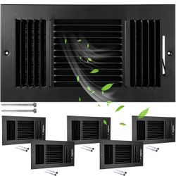 Brand New 6Pcs Vent Covers 10x6” Black