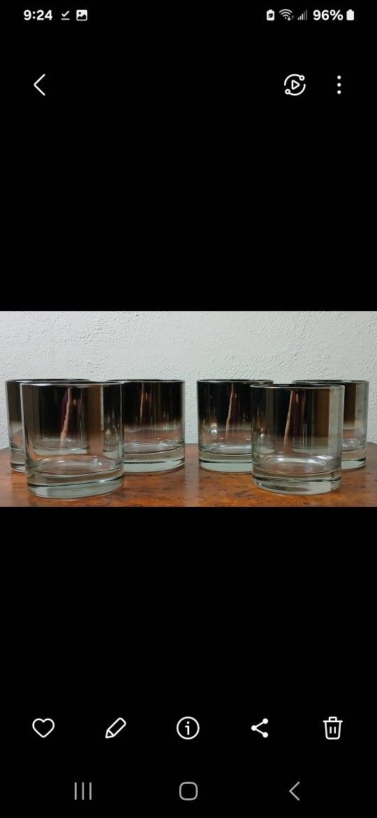 Silver Fade MCM Rocks Glasses Set of 6