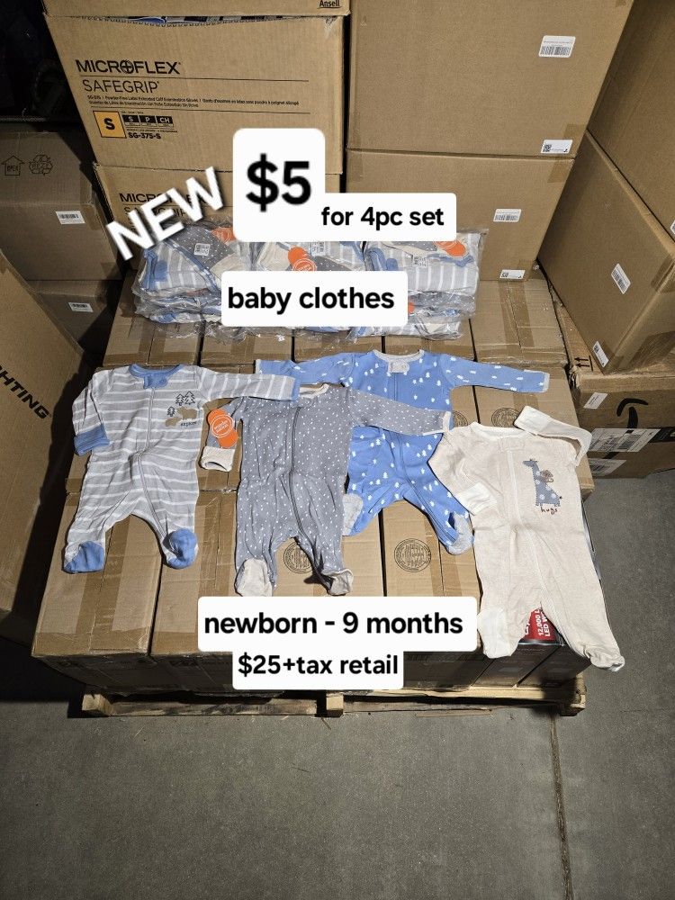 New Set Of Baby Clothes Only $5 For Each Set Of 4pc .