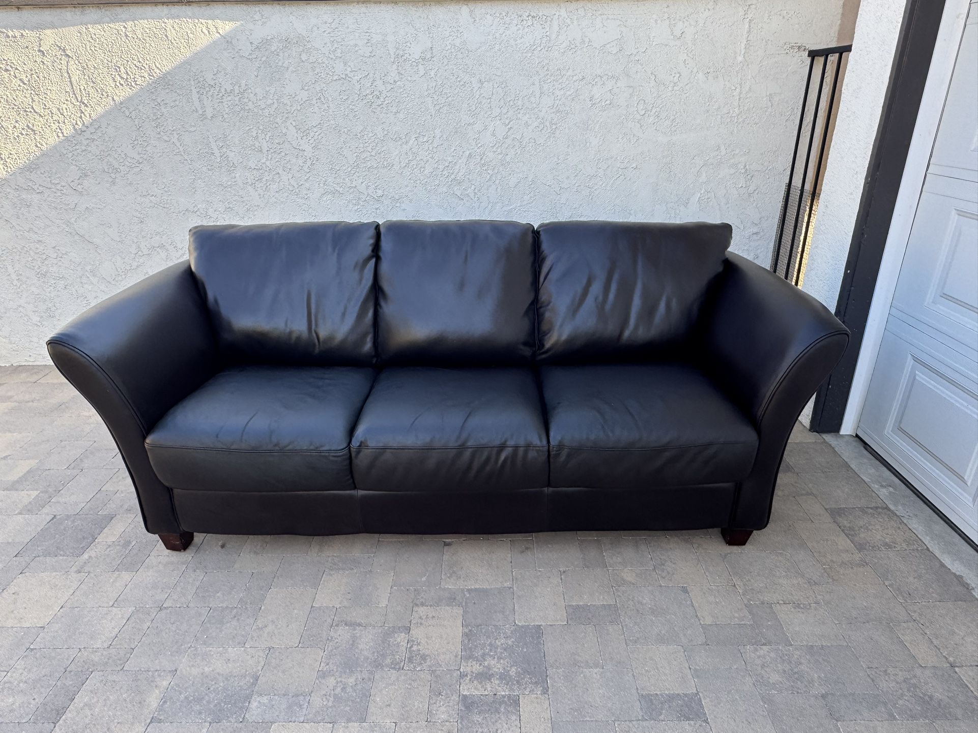 Dark Brown Leather Couch