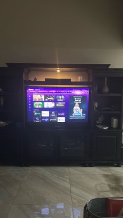 Large Dark Wood Entertainment Center