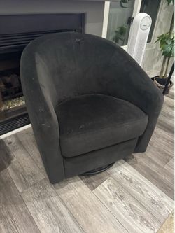 Like New Black Suede Swivel Rocking Chair