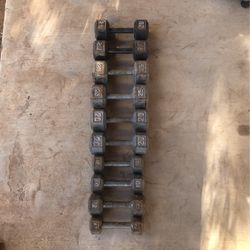 Dumbbells  Black 20 Pounders Are  Sold . $100 For All Grey Ones.