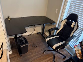 COMPUTER DESK   L Shape 59” Height Adjustable Electric Standing Desk
