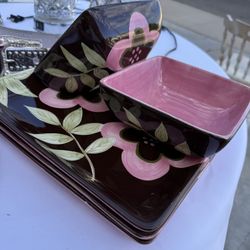 Brown And Pink Dishes