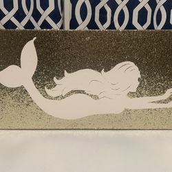 Gold Glitter Mermaid Canvas Print