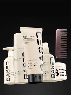 BASED BODYWORKS Complete Curly Kit Set NWT Curl Cream Gel Mousse Leave In Spray