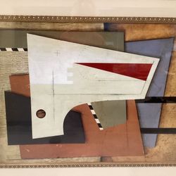 Abstract Print Measurements 48” Tall X 35” Wide In A Gold Frame Asking $225.