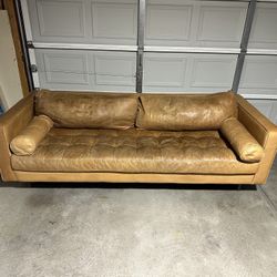 Genuine Leather Sofa *Needs Work*
