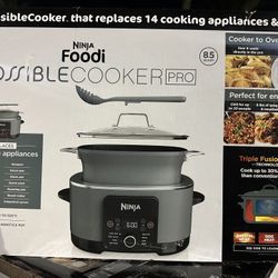 Ninja 8.5qt Foodi PossibleCooker Pro Slow Cooker with Sous Vide Sea Salt Gray MC1001: Nonstick, Digi