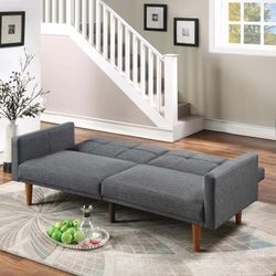 Brand New Grey Futon Sofa Sleeper 