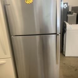 Whirlpool 30” Top Frezer Fridge Stainless Steel Working Perfectly 4 Months Warranty 
