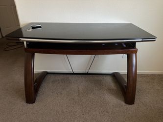 Whalen® Tribeca Desk, Dark Mahogany/Glass