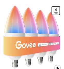 Govee Bombilla LED E12, bombillas inteligentes que funcionan con materia, Alexa, Google Assistant,