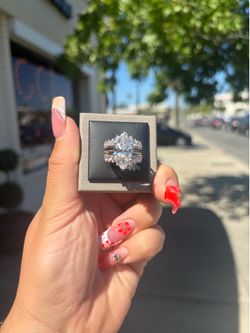 14K LAB GROWN MARQUISE/RING GUARD