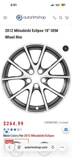Four 18 “ Oem 2012 Mitsubishi Rims Brand New In Box