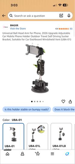 Universal Ball Head Arm for Phone, 2026 Upgrade Adjustable Car Mobile Phone Holder Outdoor Travel Self Driving Sucker Bracket, Suitable for Car Dashbo