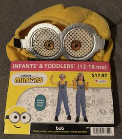 Boy or Girl Halloween Minions Bob costume, Sizes 12-18 months