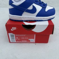 *NEW* TODDLER BABY NIKE DUNK LOW (TD) WHITE/HYPER ROYAL (FB9107 131)  size 7c