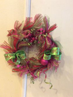 15" Mesh Colorful Christmas Wreath