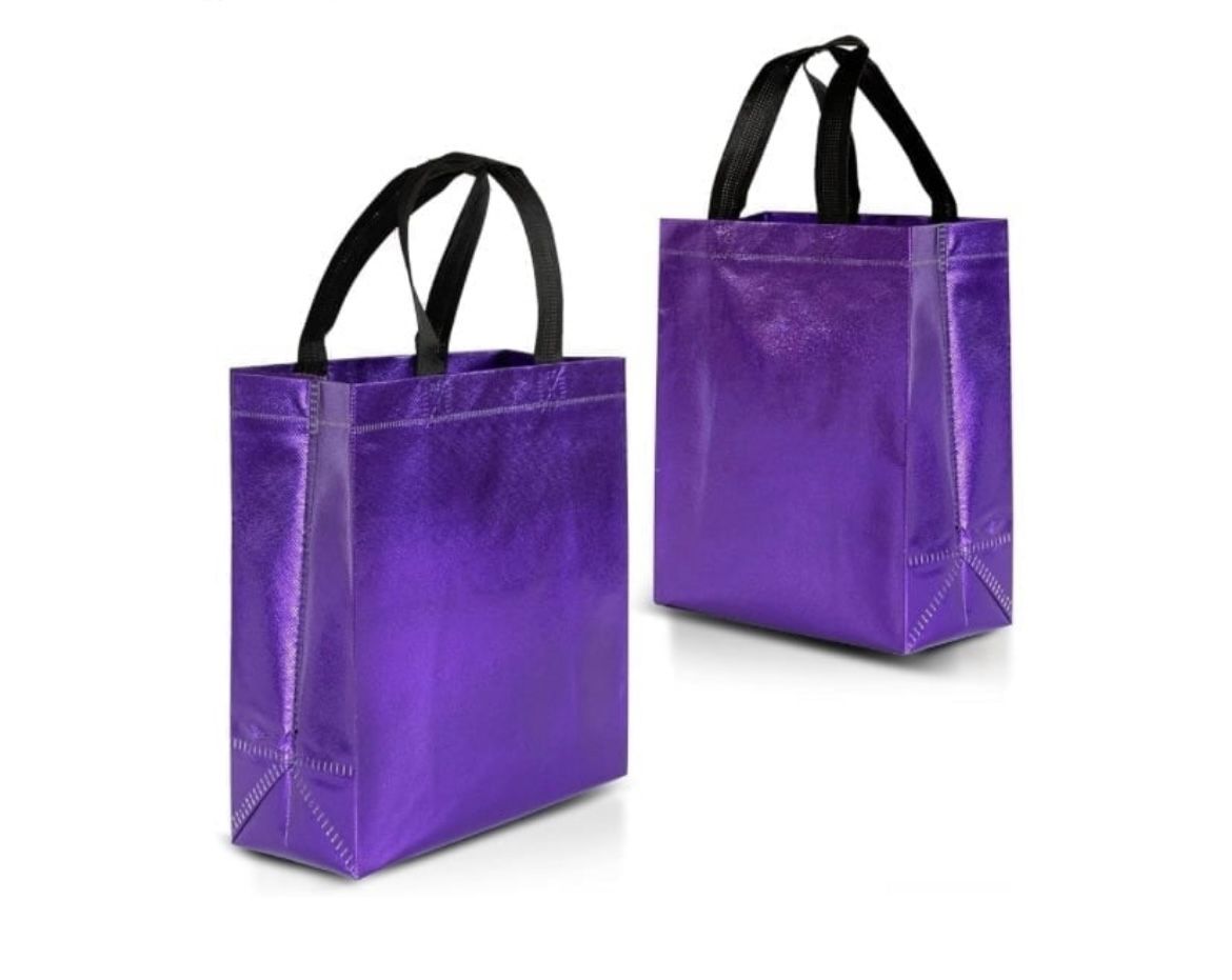 Purple Gift Bags Set of 12 Shiny Purple Reusable Gift Bags
