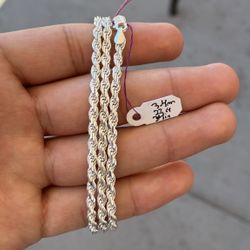 925 Silver Rope Chain 24 Inches