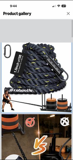 Weight Sled Pulling Rope 15FT, Trainer Physical Training Strength Rope for Workout Sled,Tire Pulling Workout,Football Exercise Equipment for Men and W