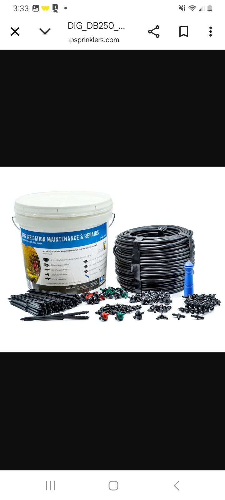 DIG - Micro Drip Irrigation Maintenance & Repair Kit (162 Piece) - DB250