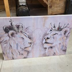 Lion King And Queen Canva Wall Art