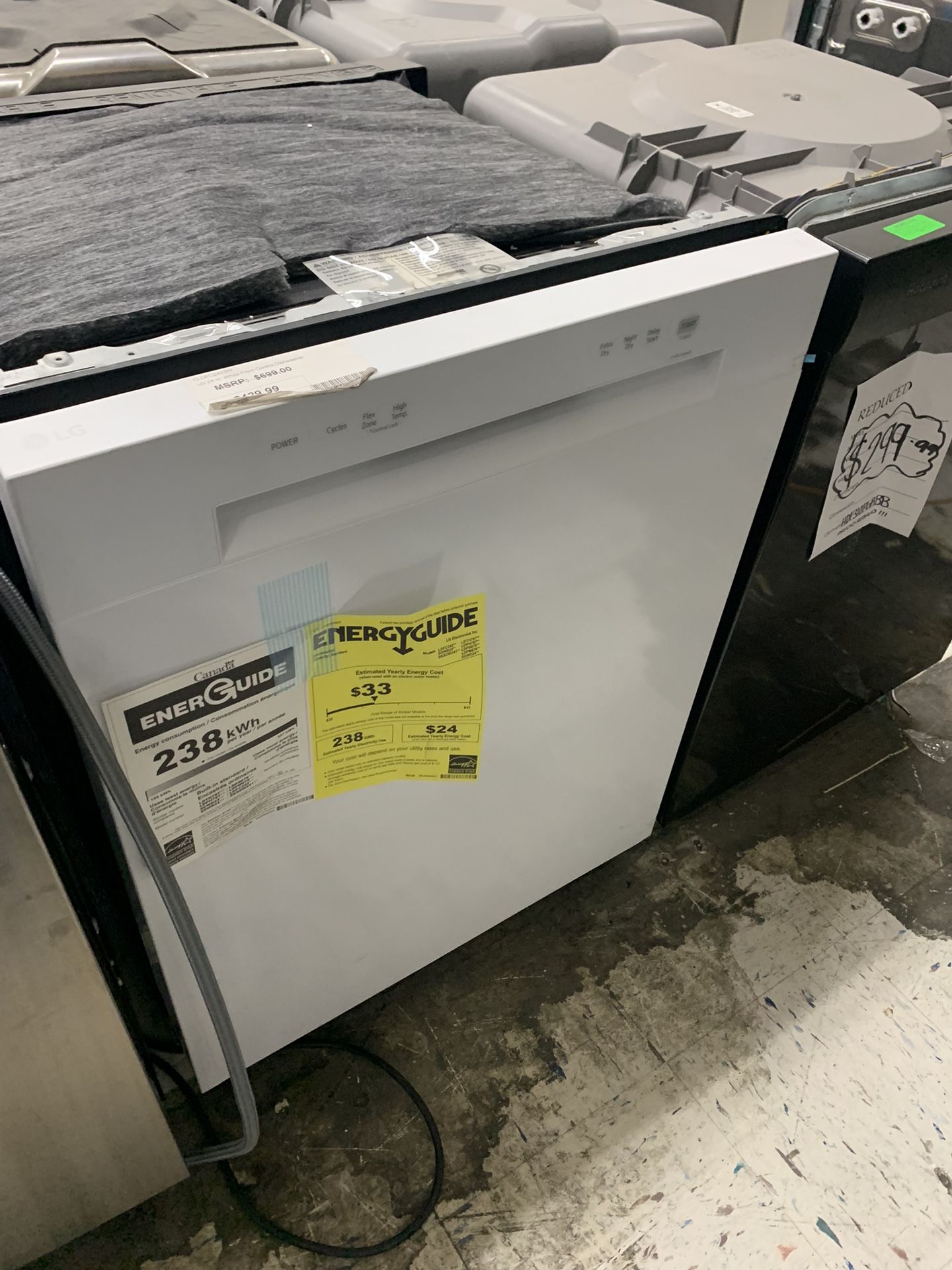 LG White Front Control Dishwasher