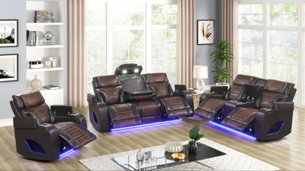 Three Piece Motion Sofa, Love It And Recliner