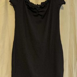 Women's Black Ribbed Dress