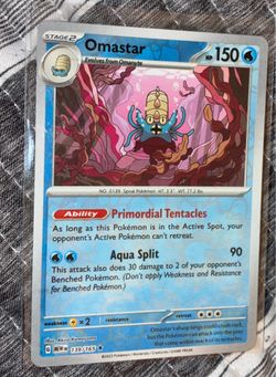 Omastar 139/165 Reverse Holo Pokemon Card