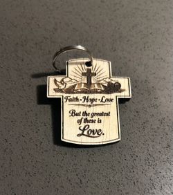 Religious Laser Engraved Wooden Keychains