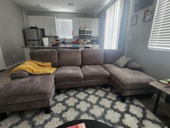 Gray Fabric Sectional Sofa