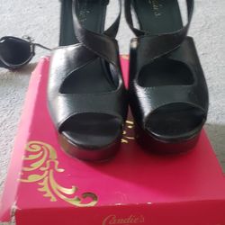 Candies black platform wedge 8.5 shoe heel
