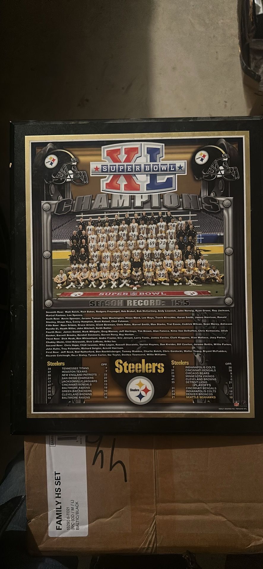 Pittsburgh Steelers Super Bowl XL Wall Plaque, Team photo and Stats