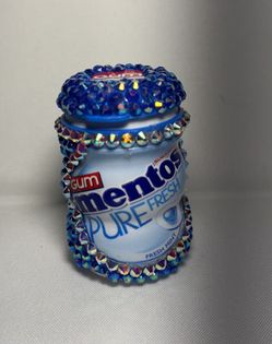 Bedazzled Mentos Gum,Blue,Container,Dinner ,Table,Party favors