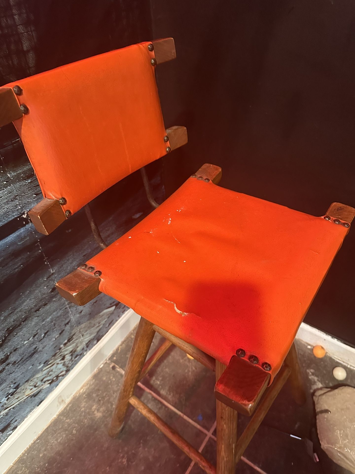Unique Modern Orange Backed Bar Stool