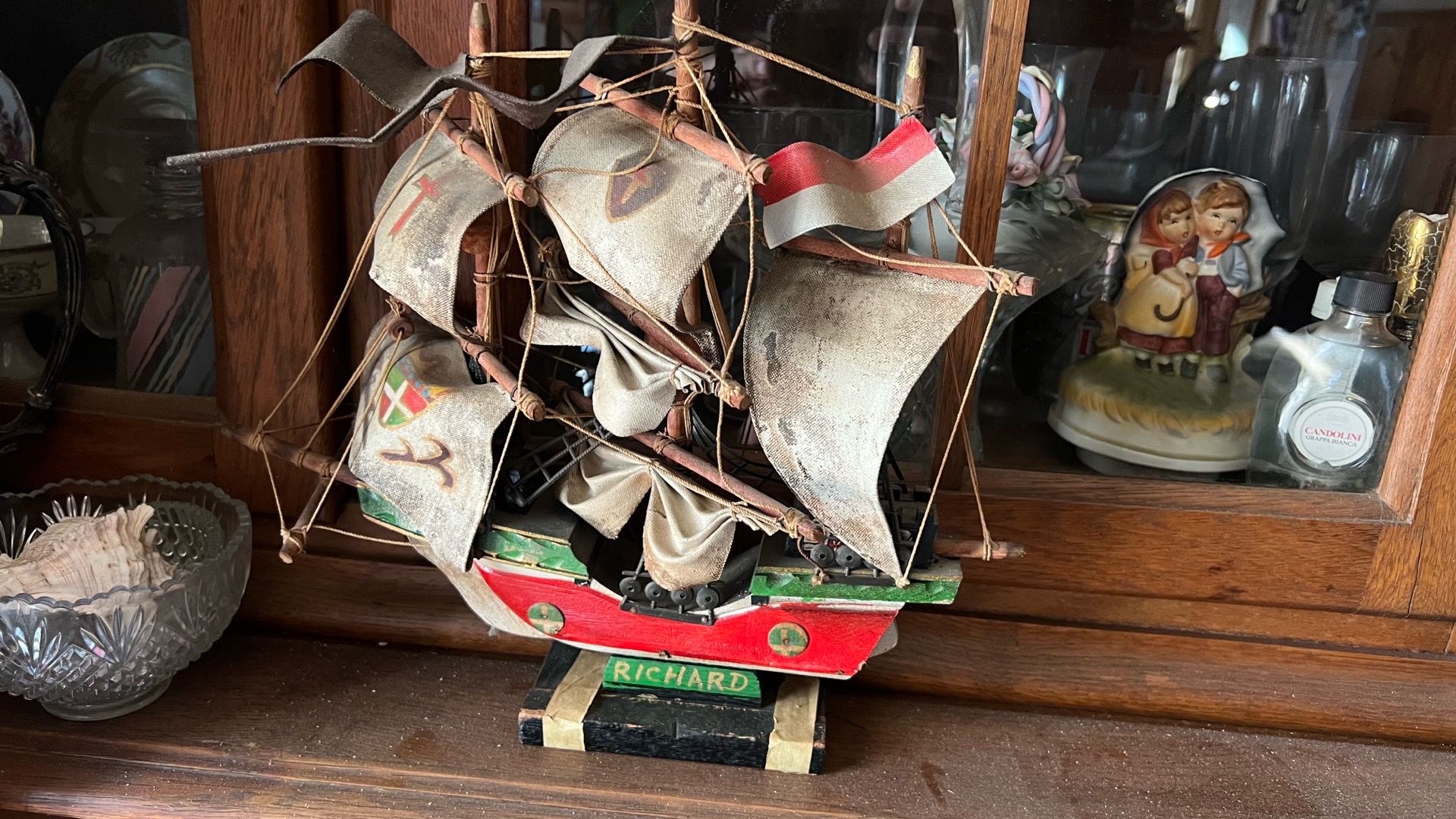 Vintage Handcrafted "Richard" Wooden Model Ship - Bonhomme Richard Frigate