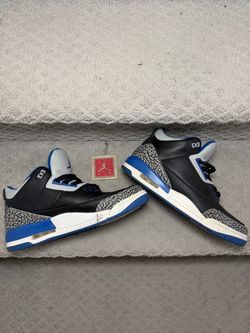 Air Jordan 3 Black Blue Cement Sneakers