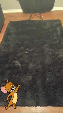 Black Shag Area Rug for sale