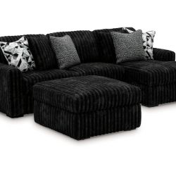 BRAND NEW Midnight-Madness 2-Piece Sofa With Chaise & Ottoman - Can Deliver!